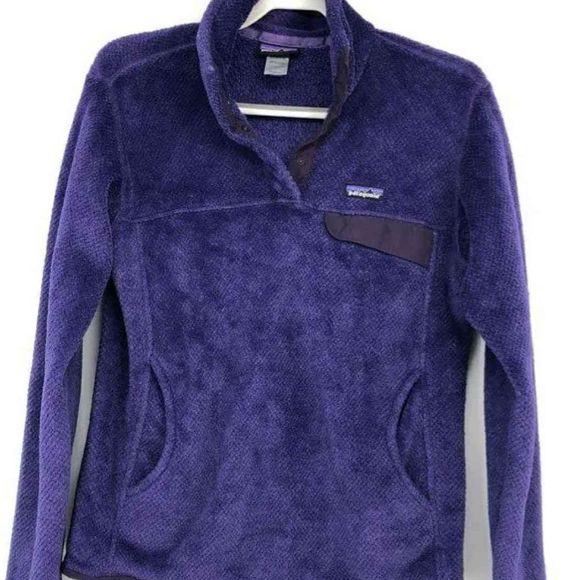 Patagonia Sweaters - Patagonia Dark Purple Synchilla Snap T Fleece Sweater Pullover Size L